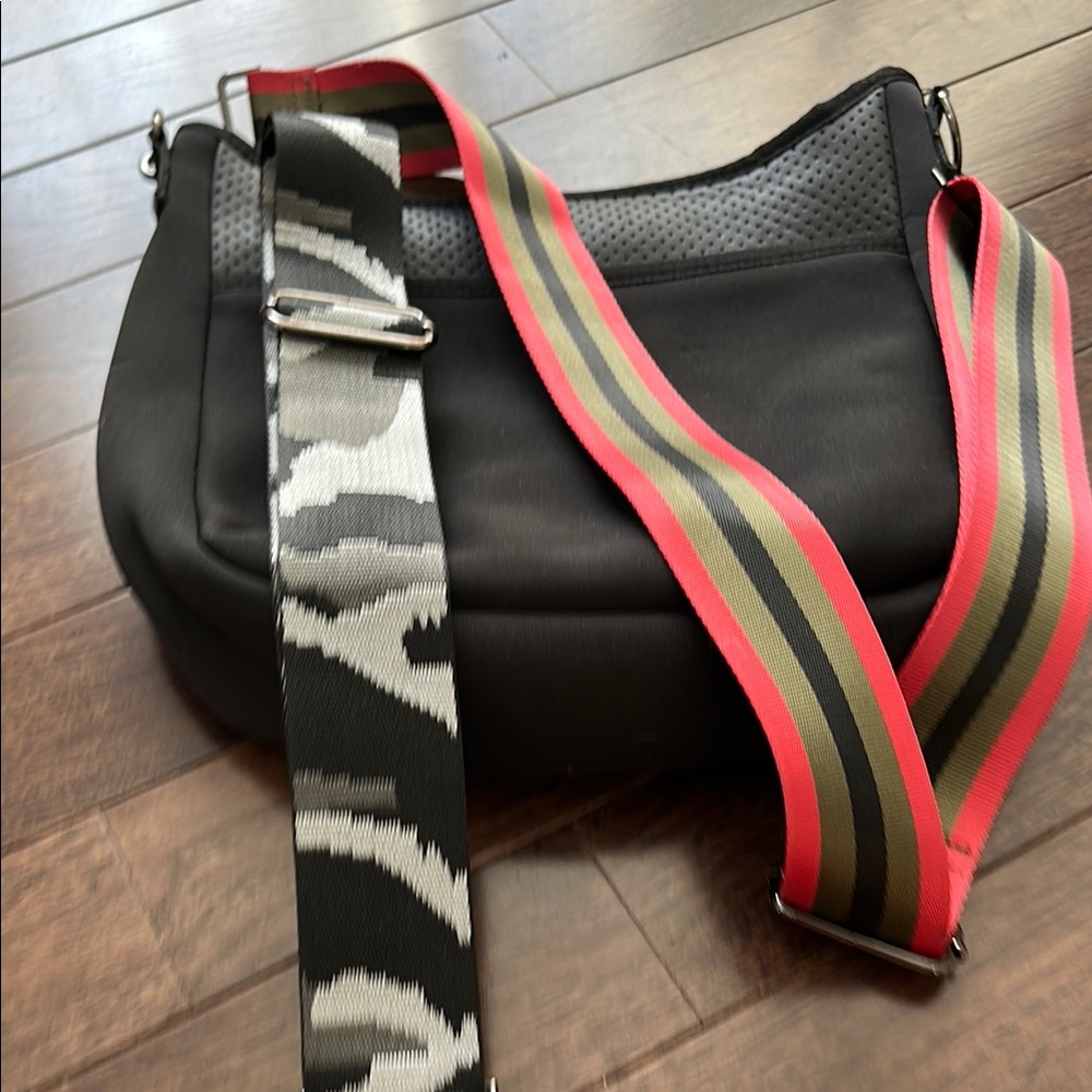 Stylish Black Shoulder Bag with 2 Straps